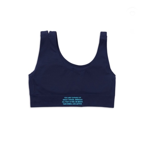 Justice Girls 2pack‎ blue & black Spandex graphic prints Cutout Bra size 30 new - Picture 4 of 12